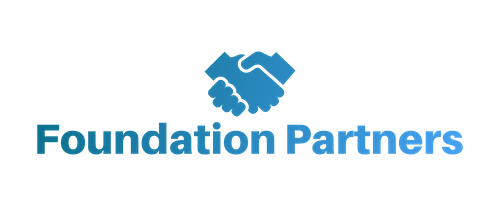 Foundation Partners logo blue words on white background foundation partners logo