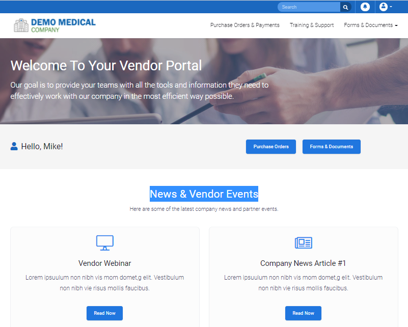 Cloud Geared Solutions Vendor Portal cloud geared solutions screenshot