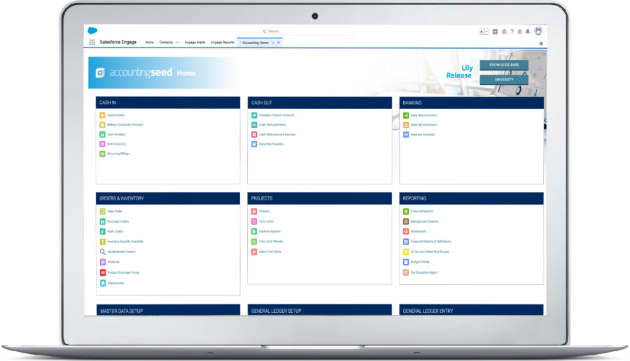 Accounting Seed Home Screen