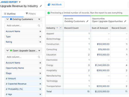 salesforce joined reports accounting seed blog