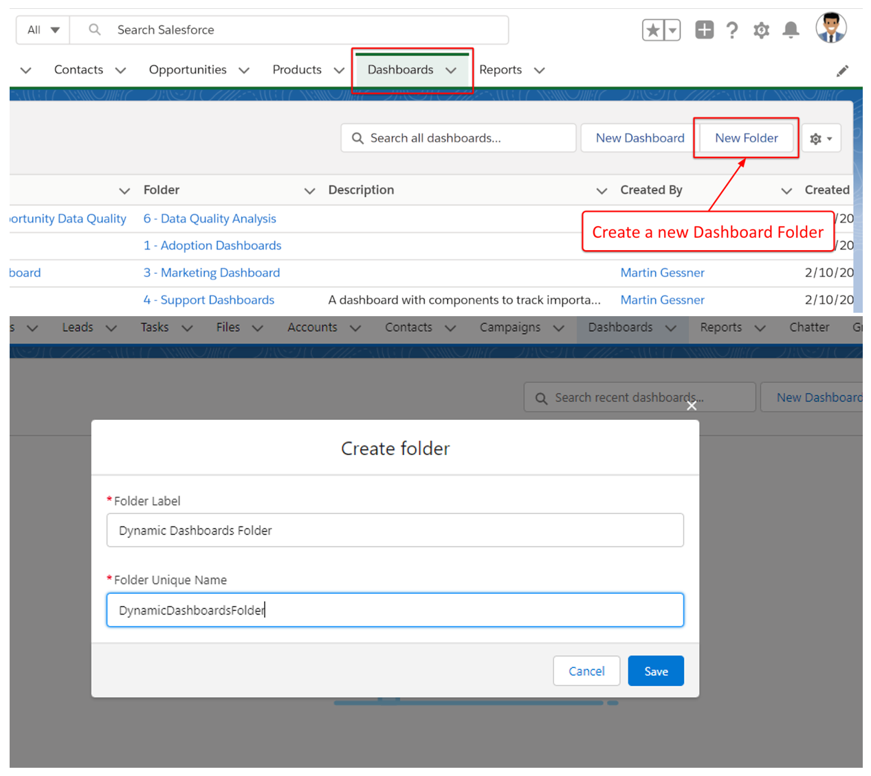 Photo of Salesforce. Step one: creating a new folder