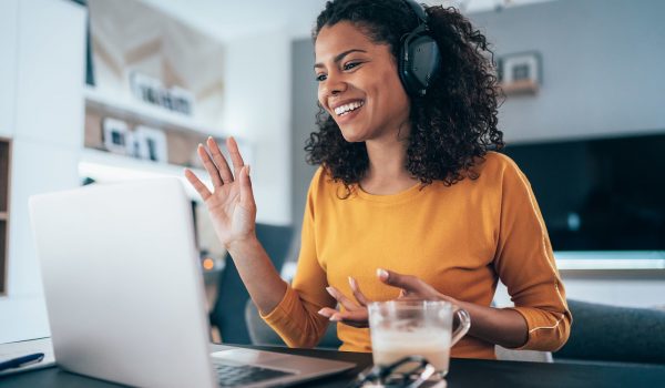 Woman having Video Conference at home