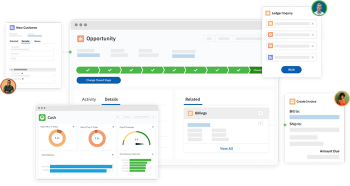 Accounting Seed product overview showing Salesforce accounting functionalities